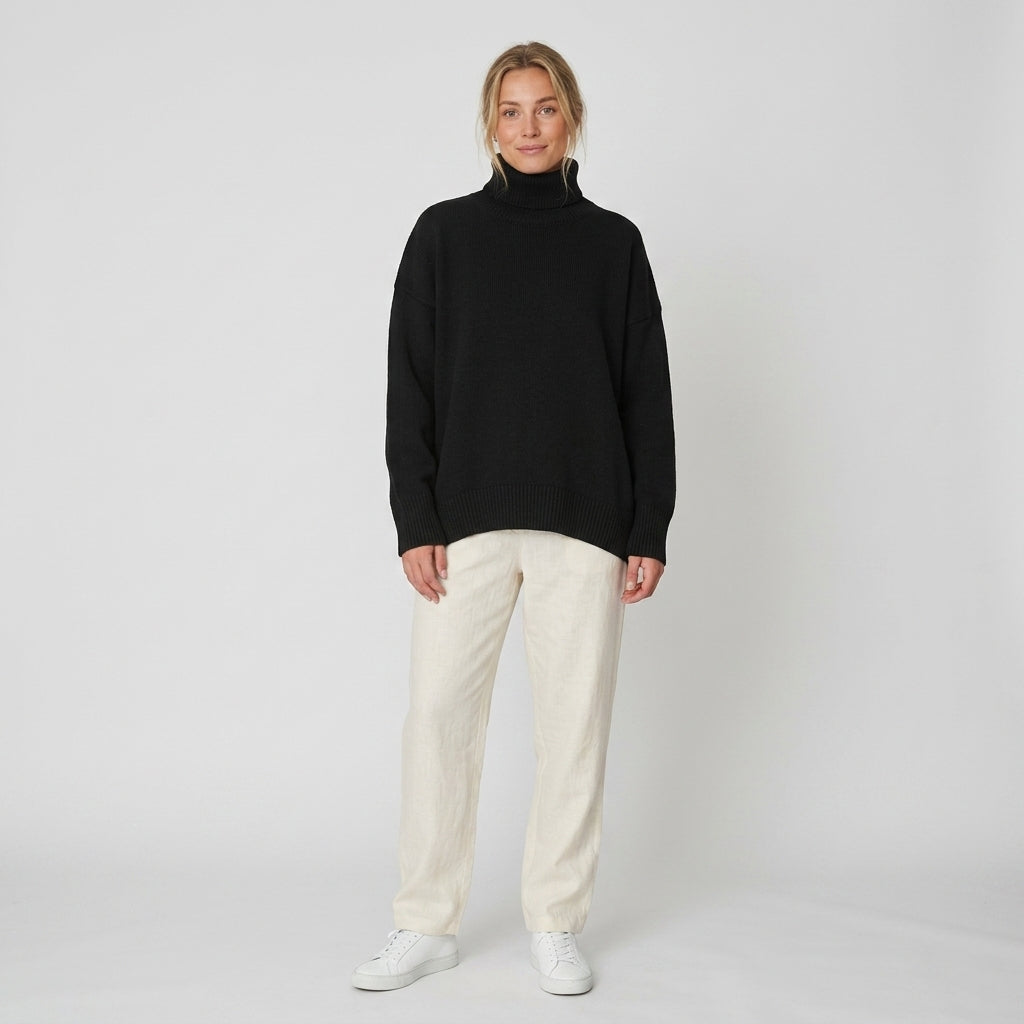 EVO | Damski dzianinowy golf o oversize’owym kroju