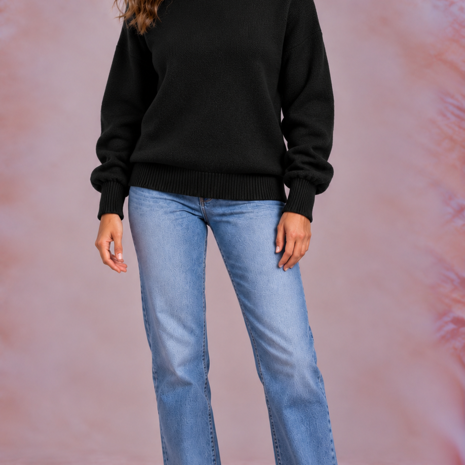 EVO | Damski sweter z golfem, krój regular fit