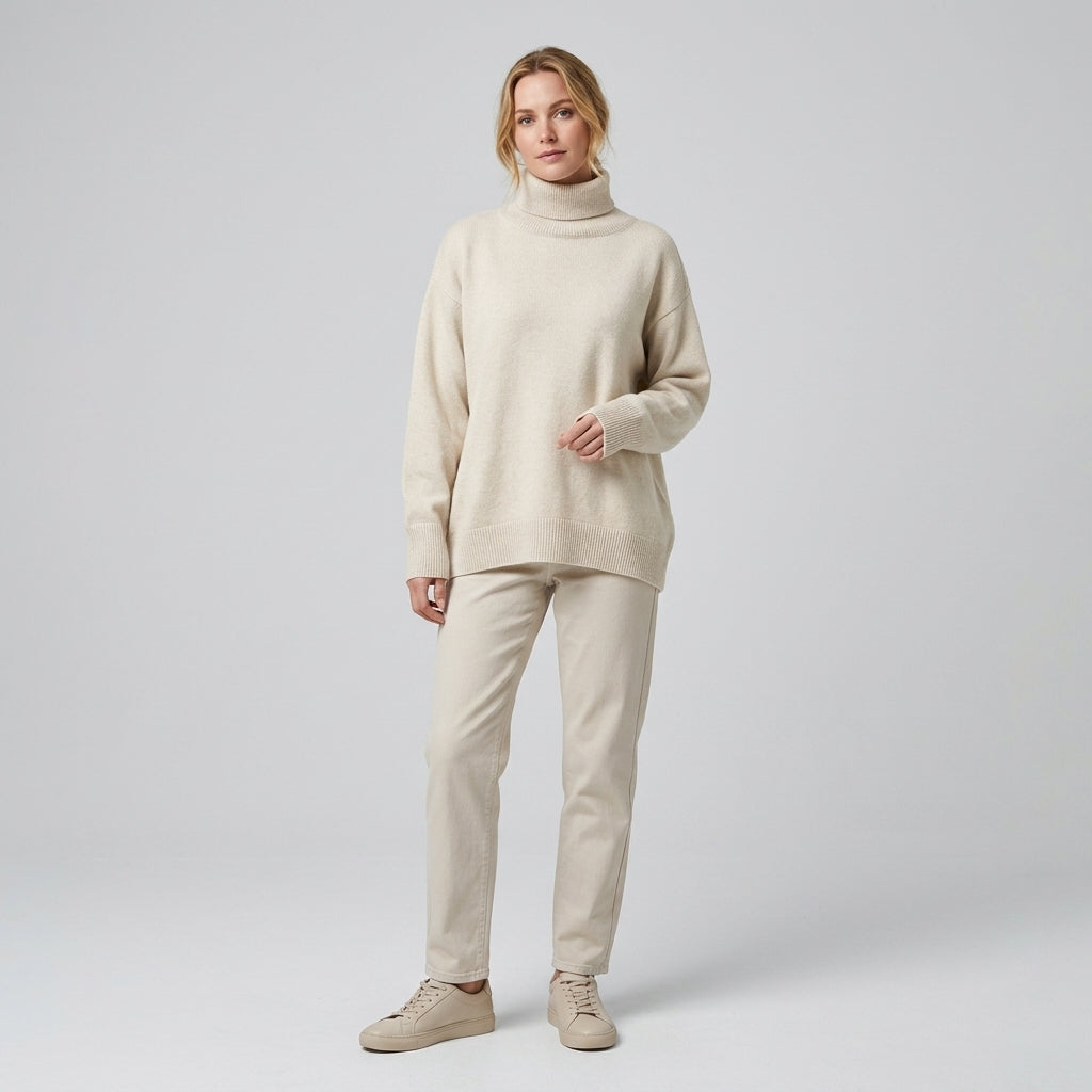 EVO | Damski dzianinowy golf o oversize’owym kroju