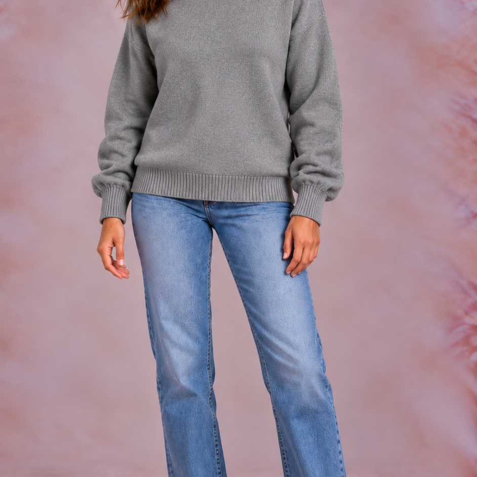 EVO | Damski sweter z golfem, krój regular fit