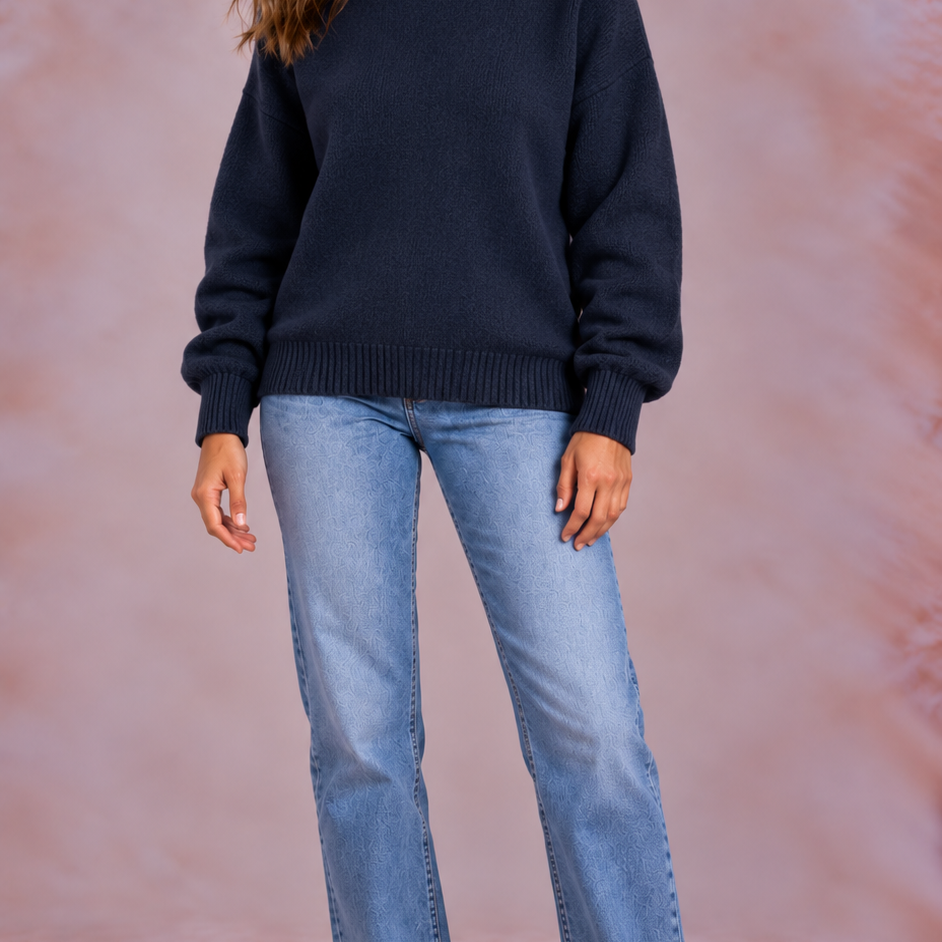 EVO | Damski sweter z golfem, krój regular fit