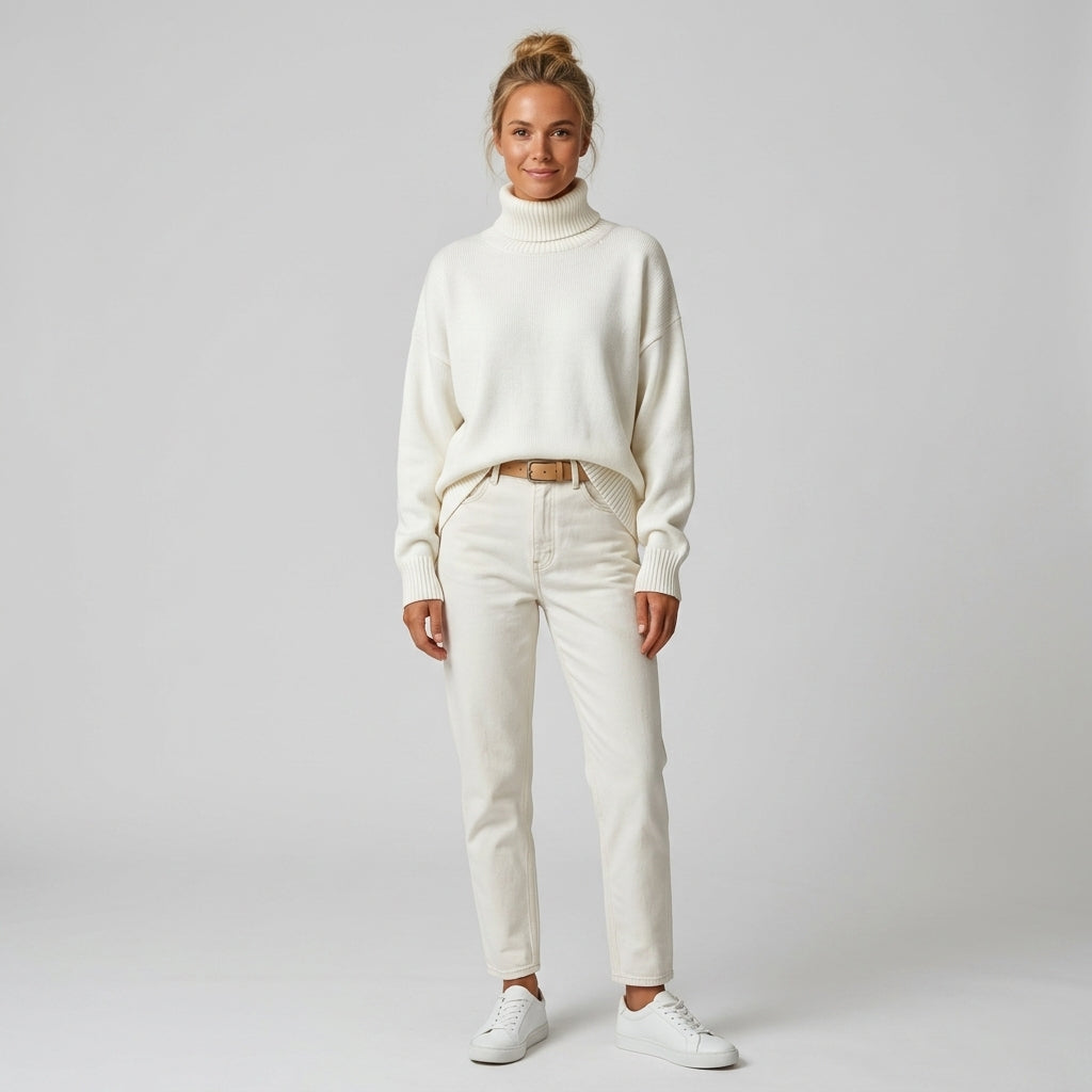 EVO | Damski dzianinowy golf o oversize’owym kroju