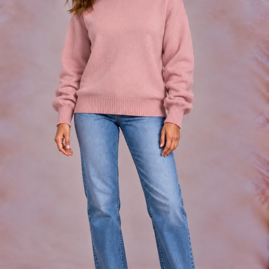 EVO | Damski sweter z golfem, krój regular fit