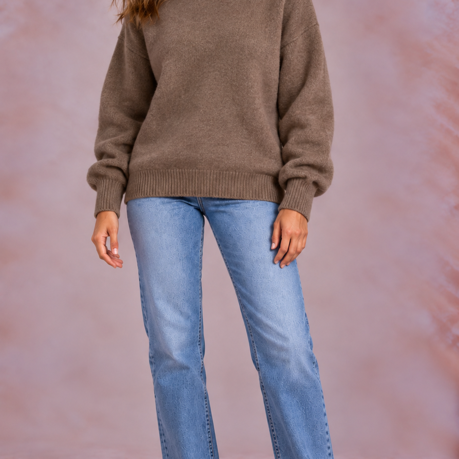 EVO | Damski sweter z golfem, krój regular fit