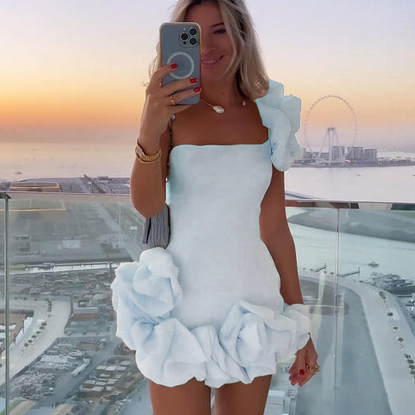 Luna Fashion House | Women’s Mini Dress – Ruffle Hem Party Dress