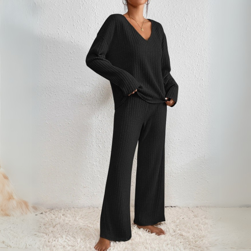 Women's Ribbed Two-Piece Co-Ord Set – Stylish & Comfortable Loungewear