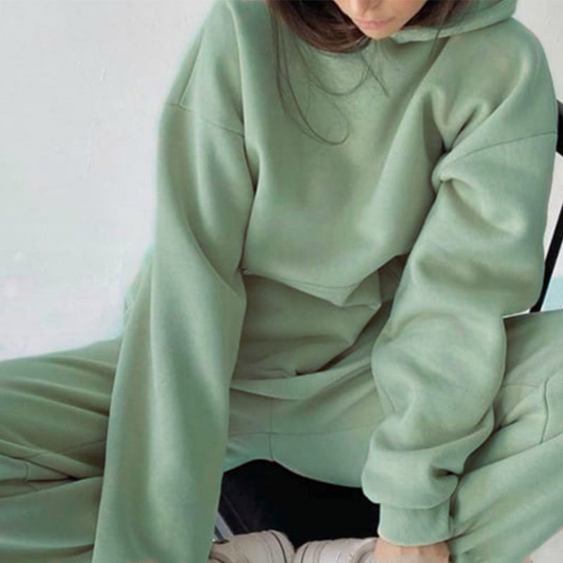 EVO | Damski komplet: oversize’owa bluza z kapturem i spodnie dresowe